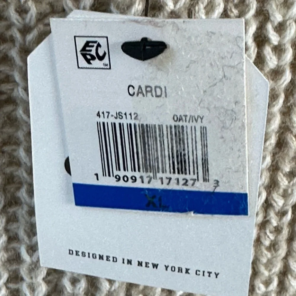 OHMG Long Cut Out Sleeve Open Front Cardigan Sweater - Cream - size XL